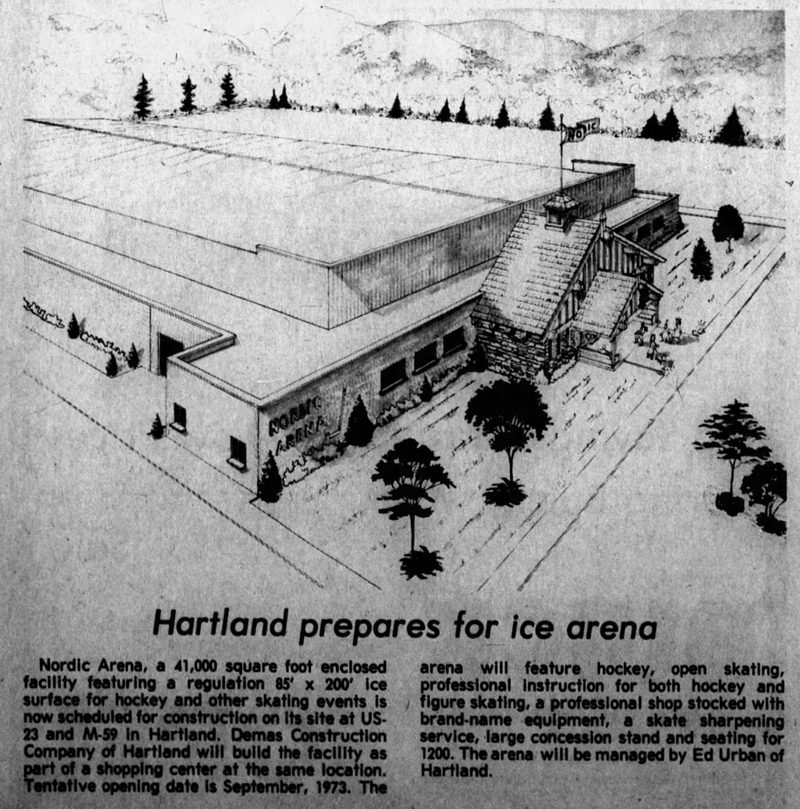 Nordic Ice Arena - Opening Article With Rendering Mar 7 1973